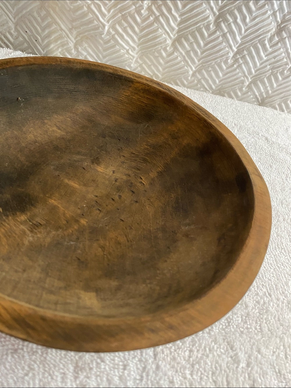 Munising burl wood antique primitive farmhouse wood wooded dough chop bowl - Picture 5 of 12